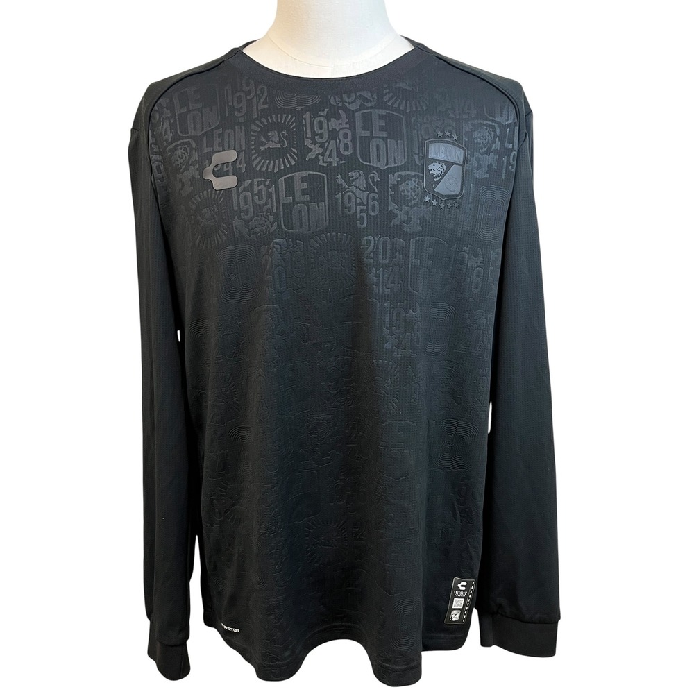 CHARLY CLUB Leon 80th Anniversary Black Soccer Jersey XL Long Sleeve World Cup